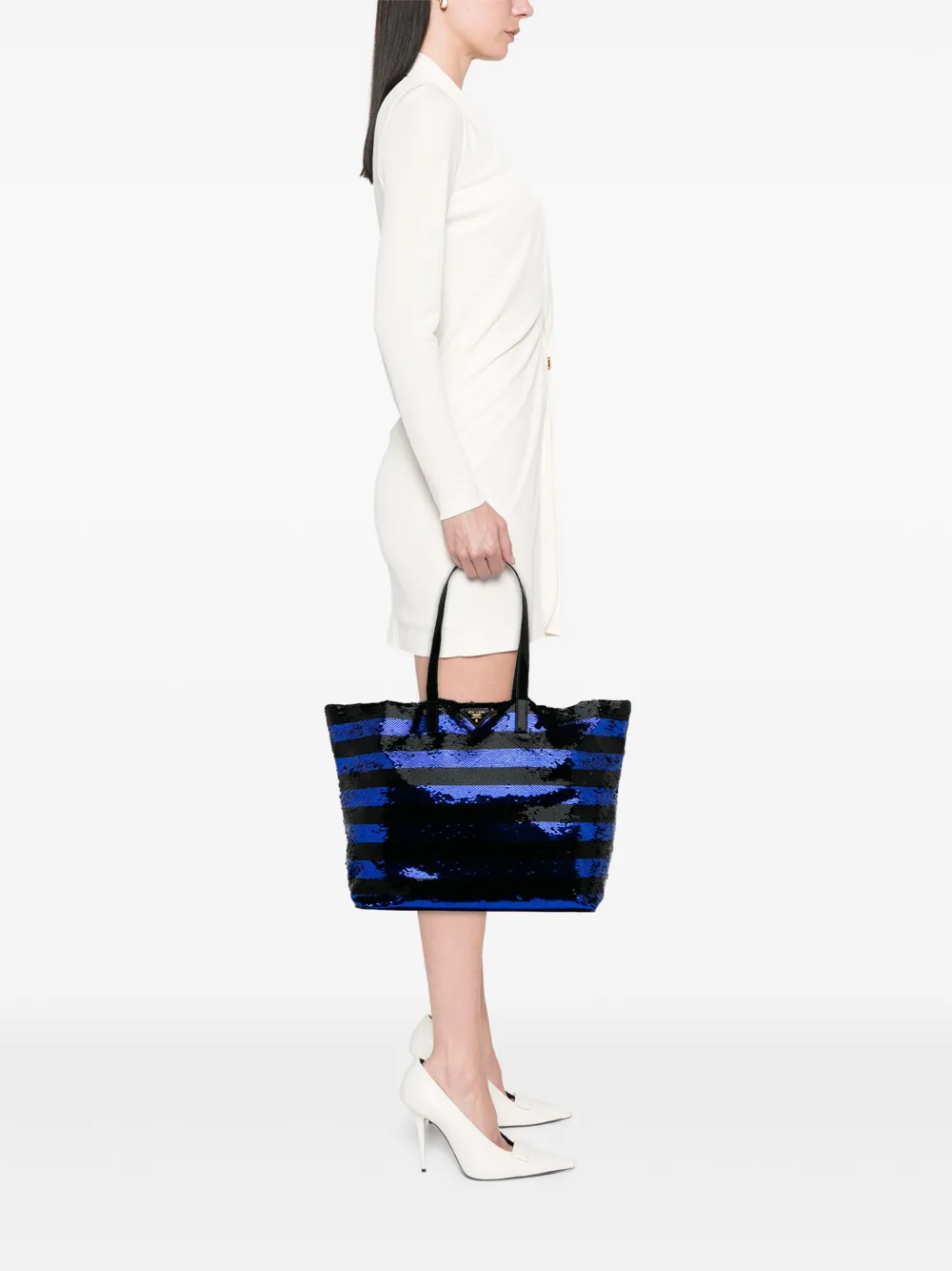 Prada Pre-Owned 2000-2024 Sequin Stripes tote bag | Pre-owned | Image 2