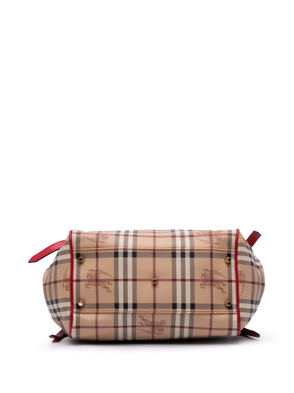 Pre-owned Burberry 2000-2017 Small Haymarket Check Coated Canvas Canterbury Tote Bag In Brown