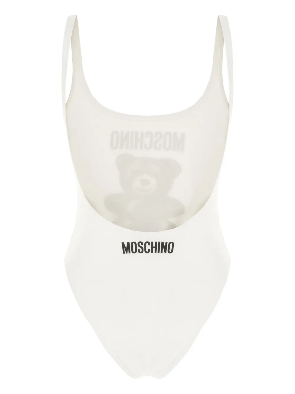 Moschino teddy-print swimsuit Wit