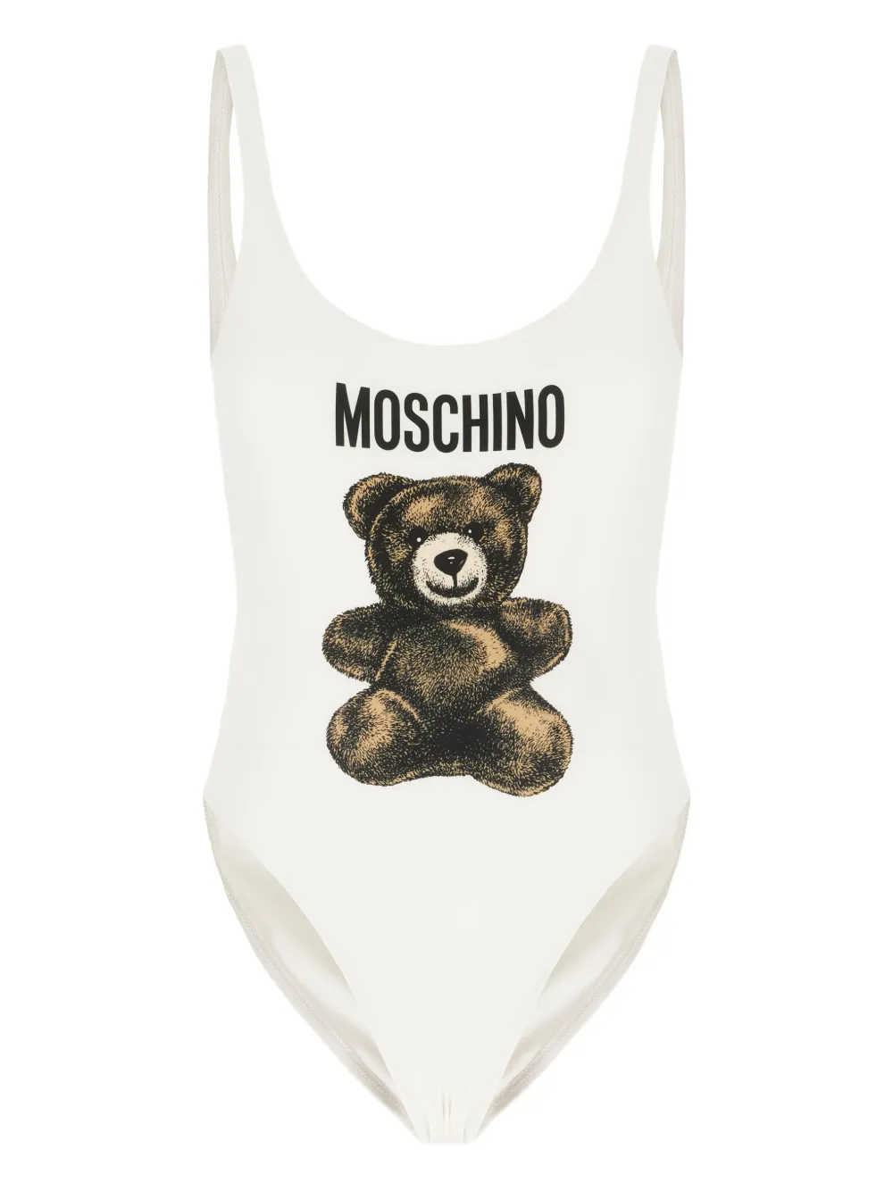 Moschino teddy-print swimsuit Wit