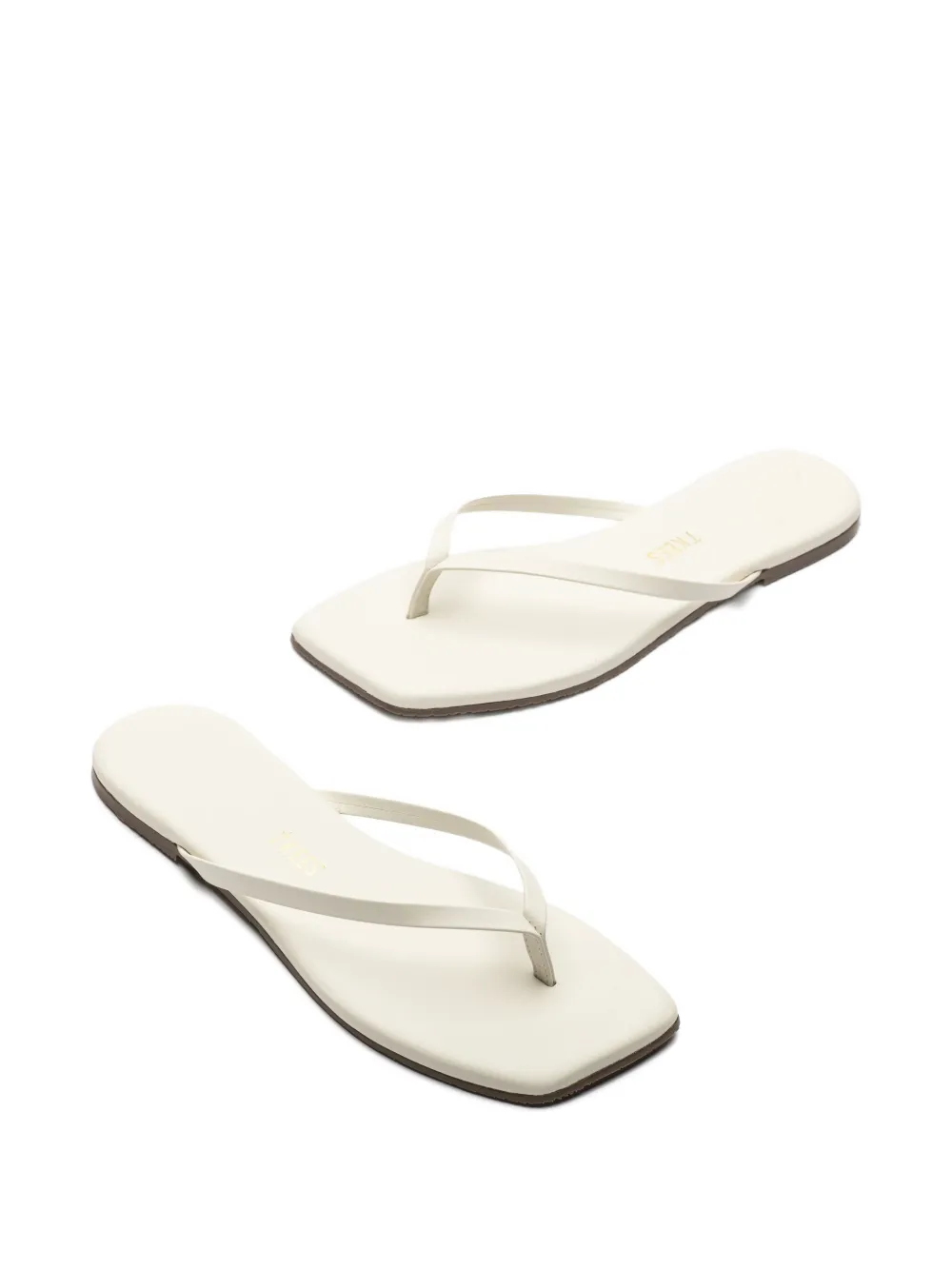 Tkees X Tessabit Leather Square-toe Sandals In White