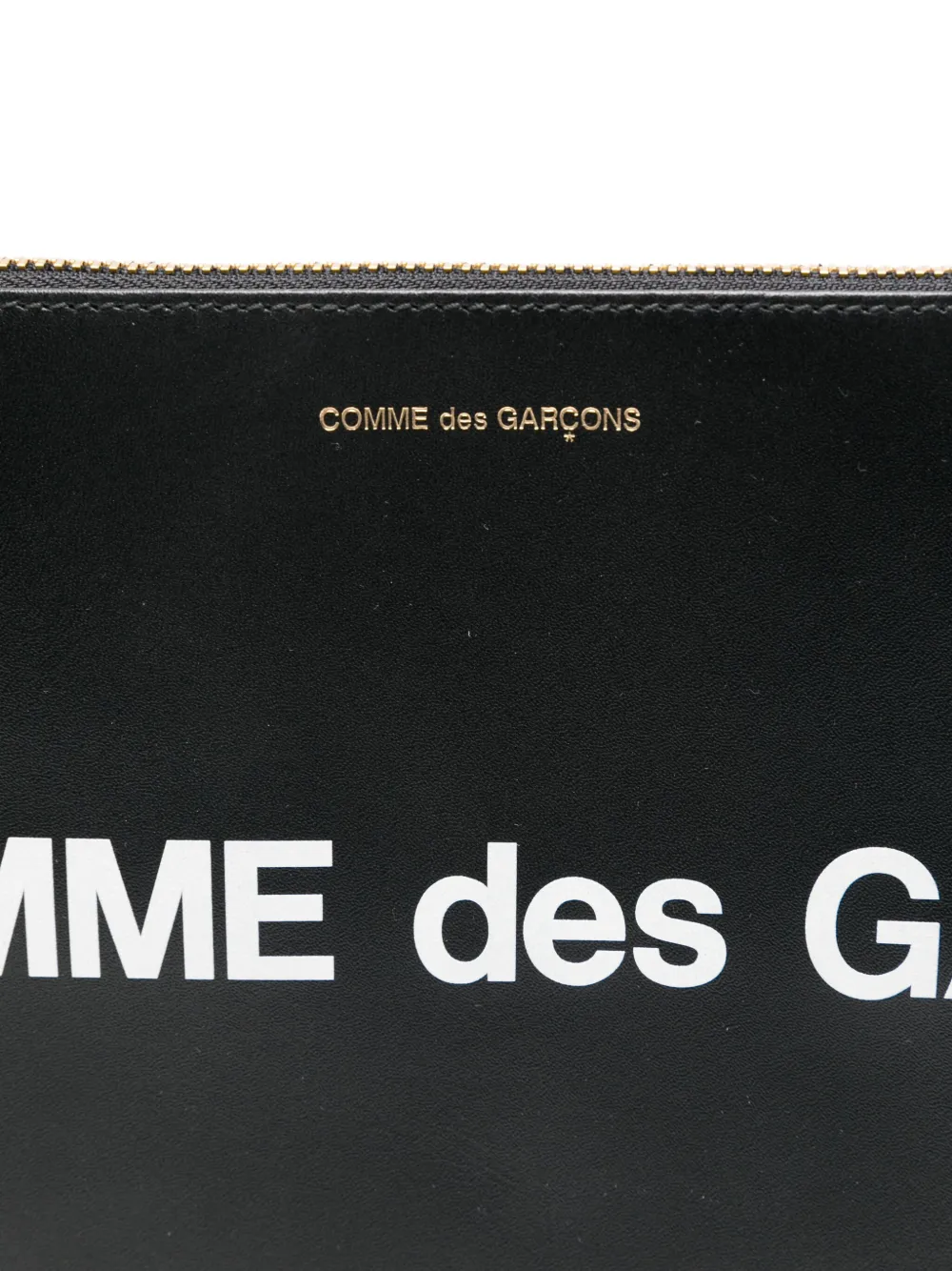 Comme Des Garçons Wallet logo-print leather clutch bag Zwart