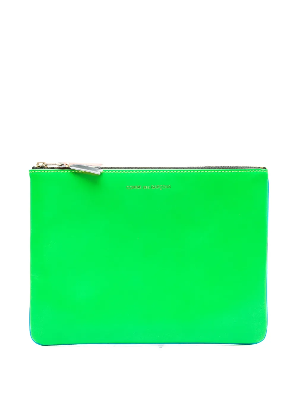 Comme Des Garçons Wallet logo-print clutch bag Blauw