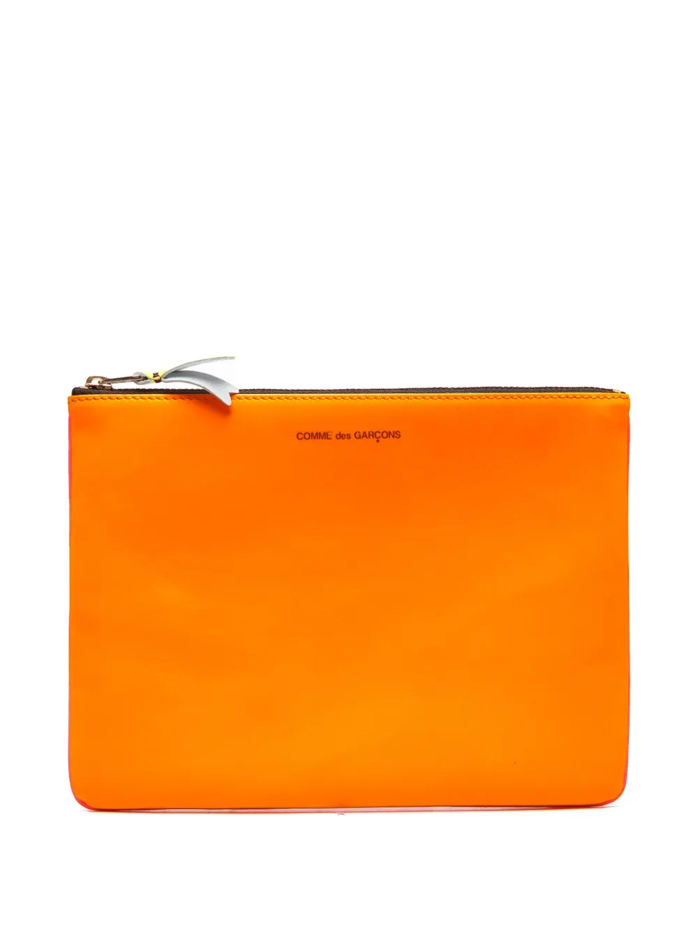Comme Des Garçons Wallet logo-print clutch bag Roze