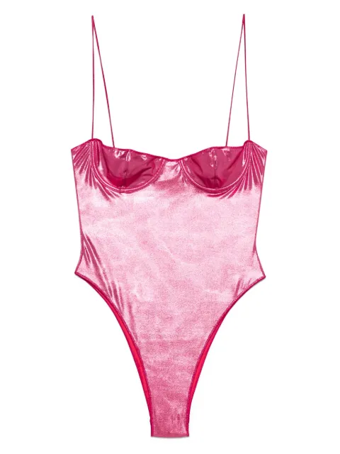 Oséree metallic-finish swimsuit