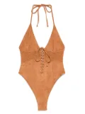 Frankies Bikinis x Bella Hadid Barrel swimsuit - Brown