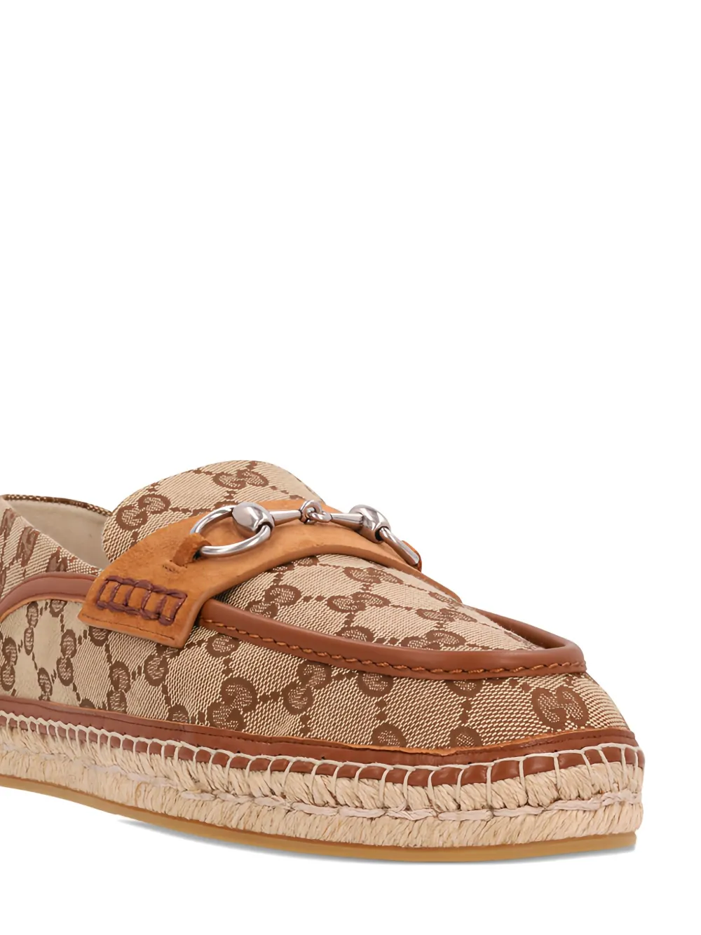Gucci monogram-pattern horsebit espadrilles Beige