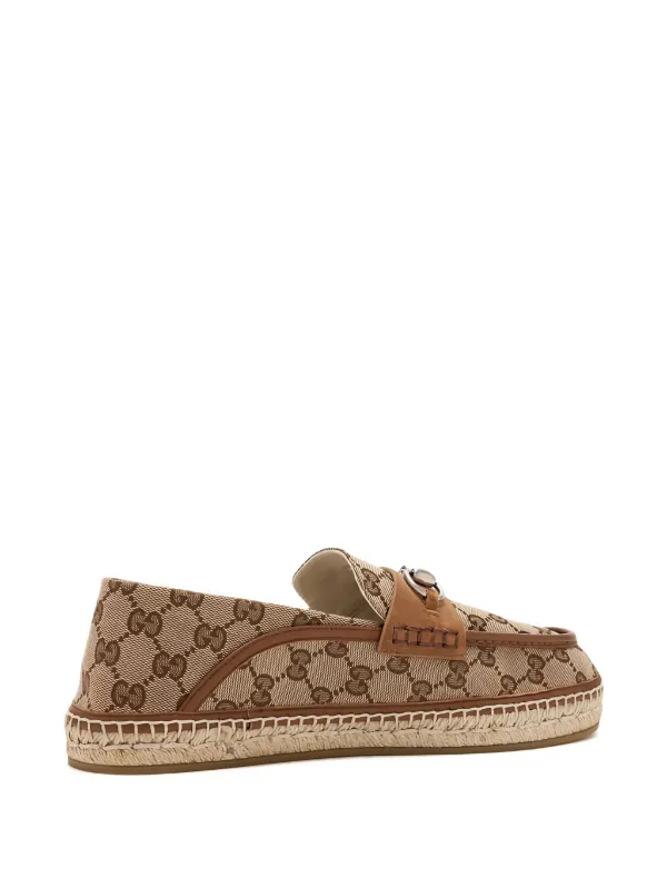 Gucci monogram-pattern Horsebit Espadrilles | Neutrals  display picture 1