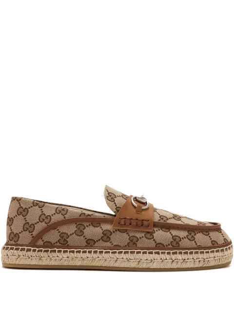 Gucci monogram-pattern horsebit espadrilles