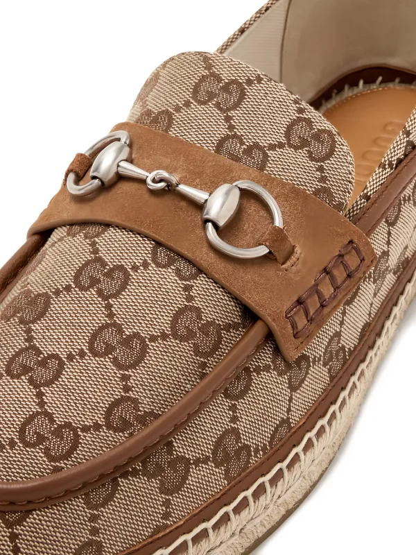 Gucci monogram-pattern Horsebit Espadrilles | Neutrals  display picture 1
