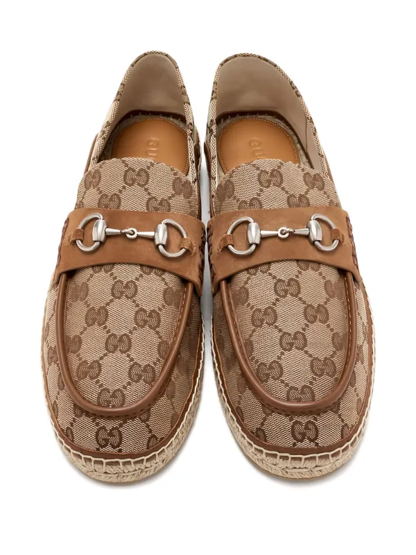 Gucci monogram-pattern Horsebit Espadrilles | Neutrals  display picture 3