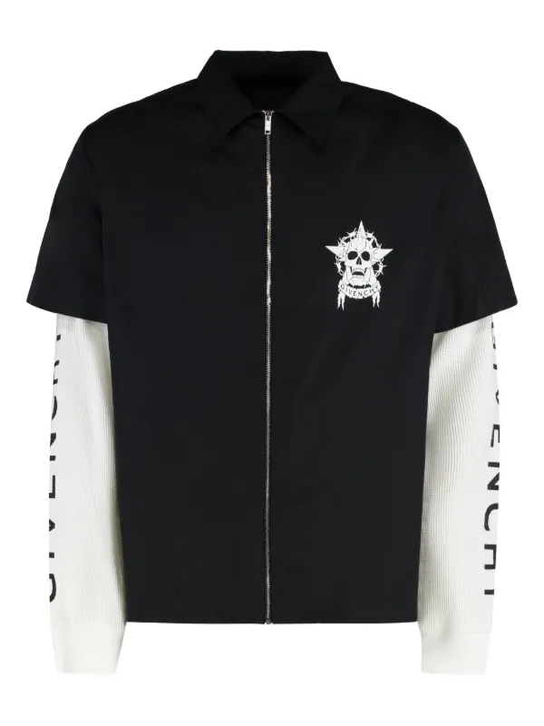 givenchy シャツ Shirt in silk twill with GIVENCHY shadow print | Givenchy US