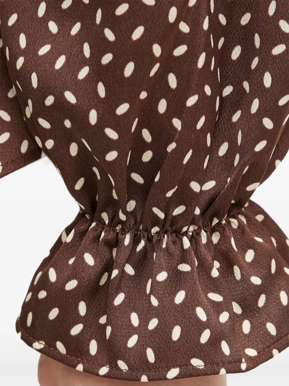 Bruuns Bazaar Ruffled-detailing Mock-neck Blouse In Brown