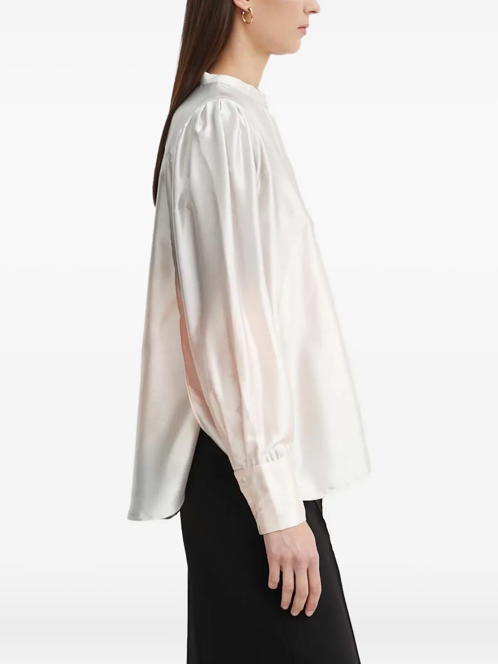 Bruuns Bazaar Ombre blouse met pofmouwen - Beige