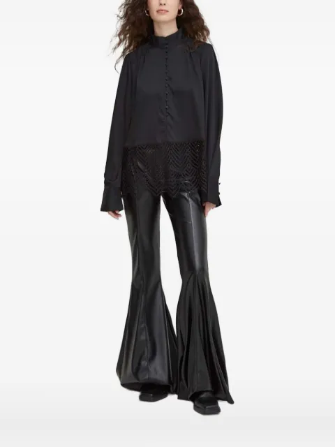 Bruuns Bazaar high-neck lace-trim top