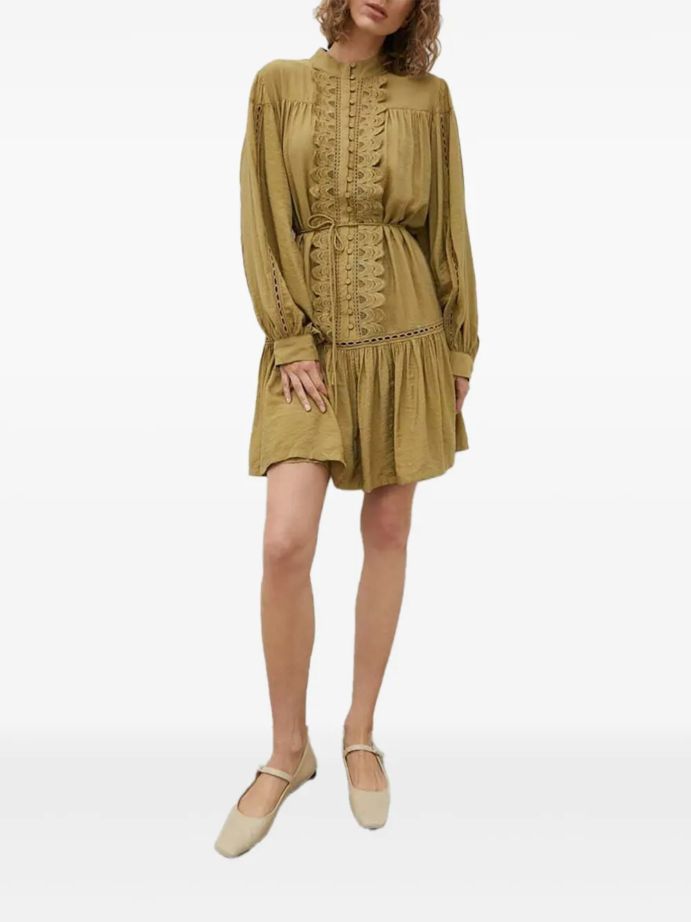Bruuns Bazaar Rasebay lace-trim dress - Groen