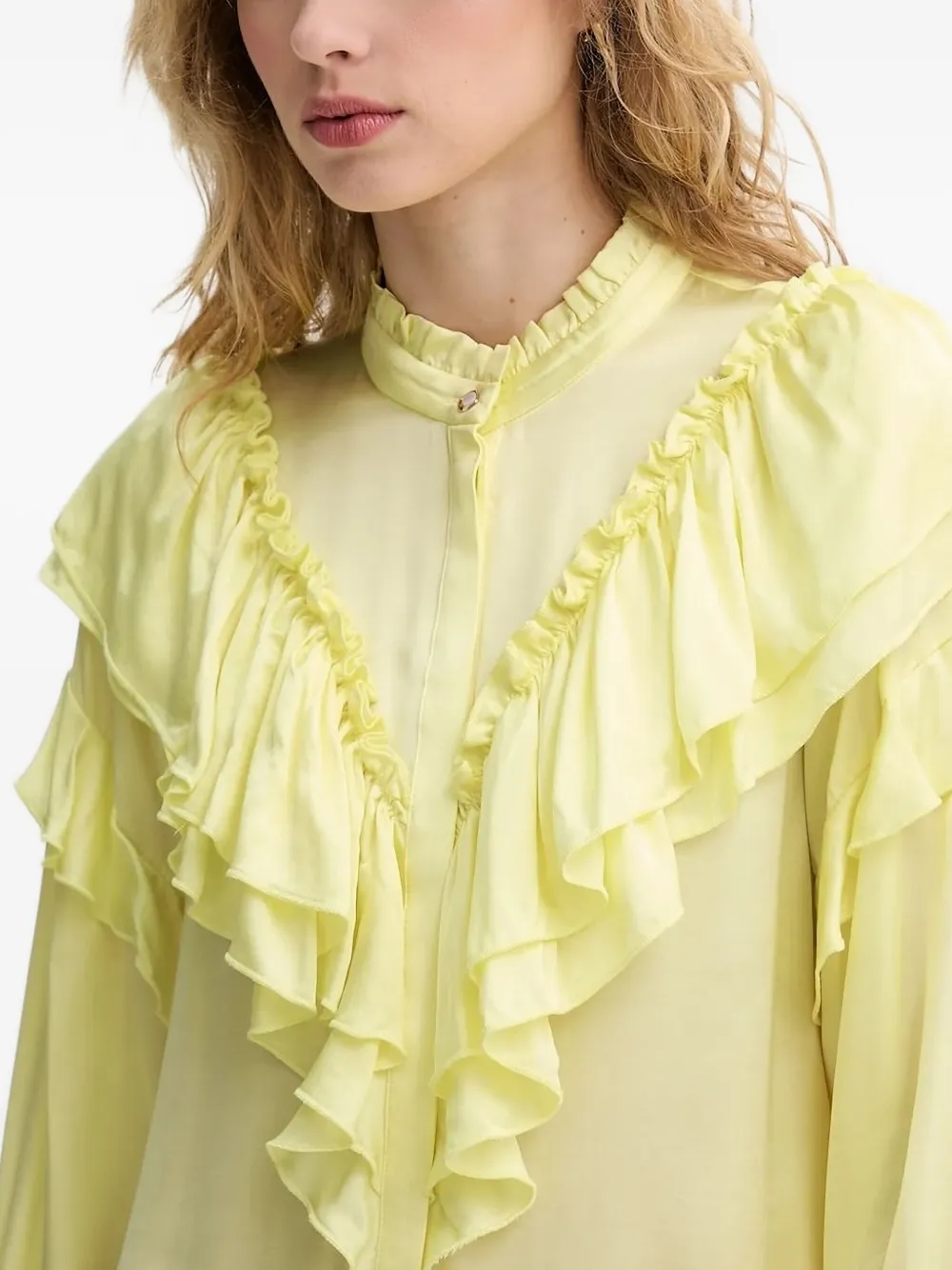 Bruuns Bazaar Ruffled Blouse In Yellow