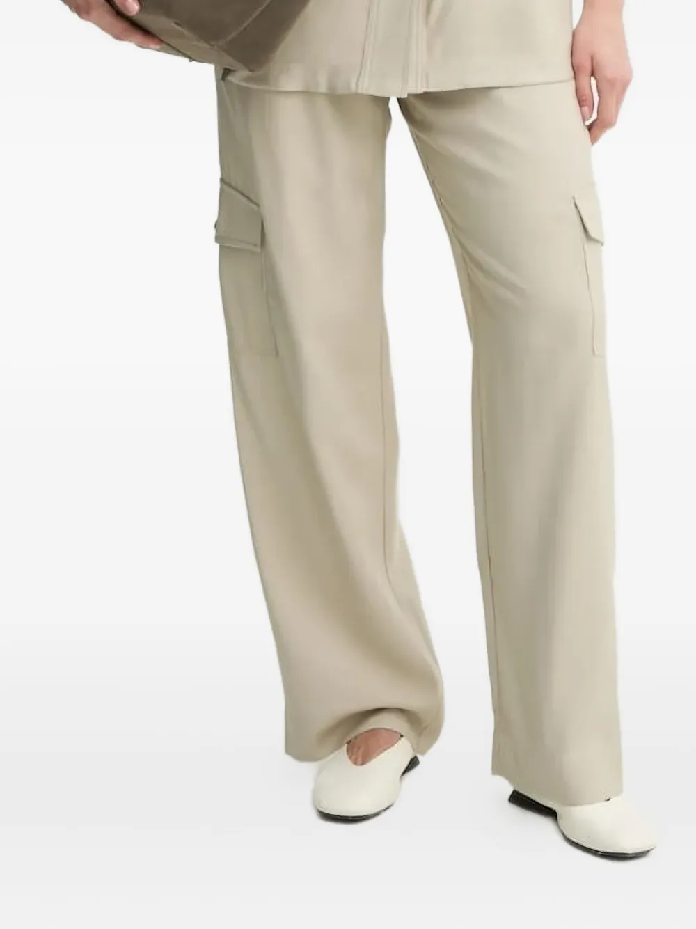 Bruuns Bazaar Pleated Cargo-pocket Trousers In Neutral