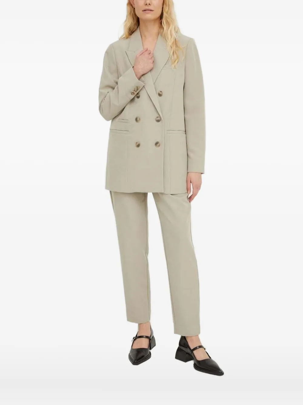 Bruuns Bazaar Double-breasted Blazer In Neutral