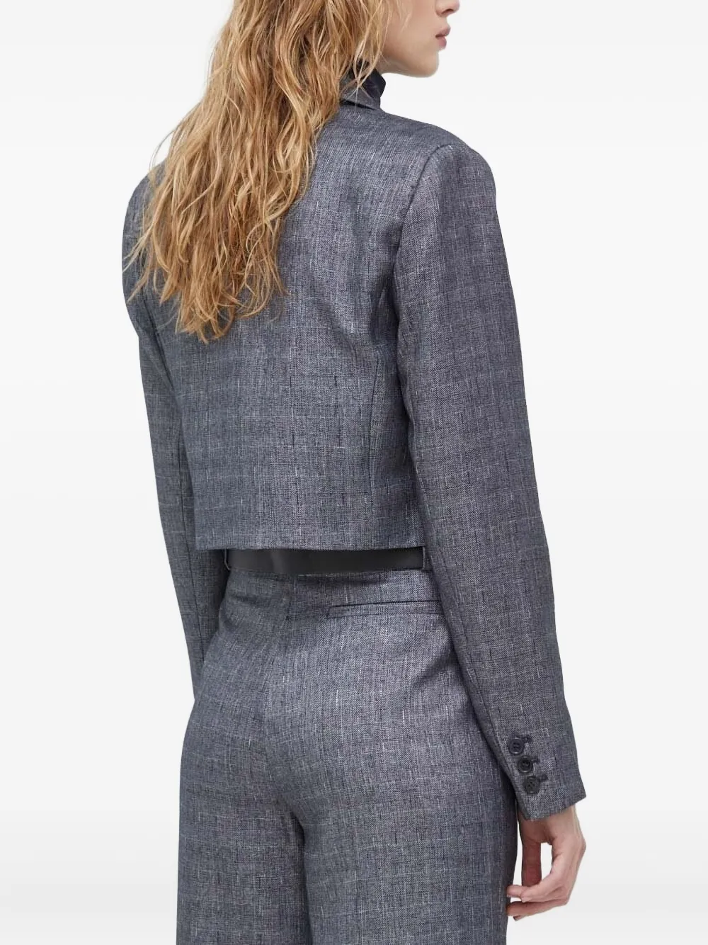 Bruuns Bazaar Cropped jack met enkele knoop Grijs