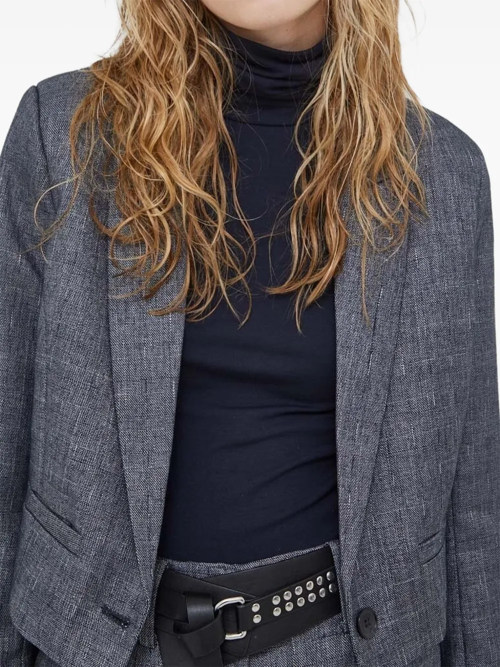 Bruuns Bazaar Cropped jack met enkele knoop Grijs