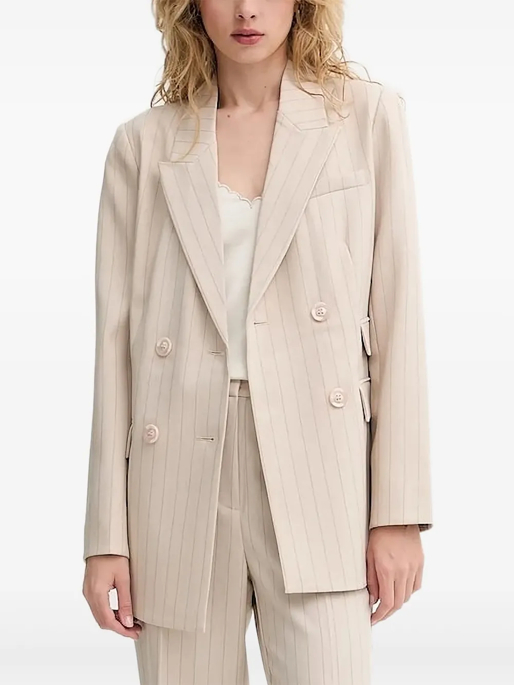 Bruuns Bazaar ApricotBBLinda pinstriped blazer | Neutrals | Image 1