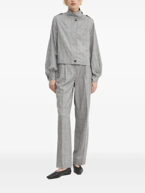 Bruuns Bazaar checked high-neck jacket