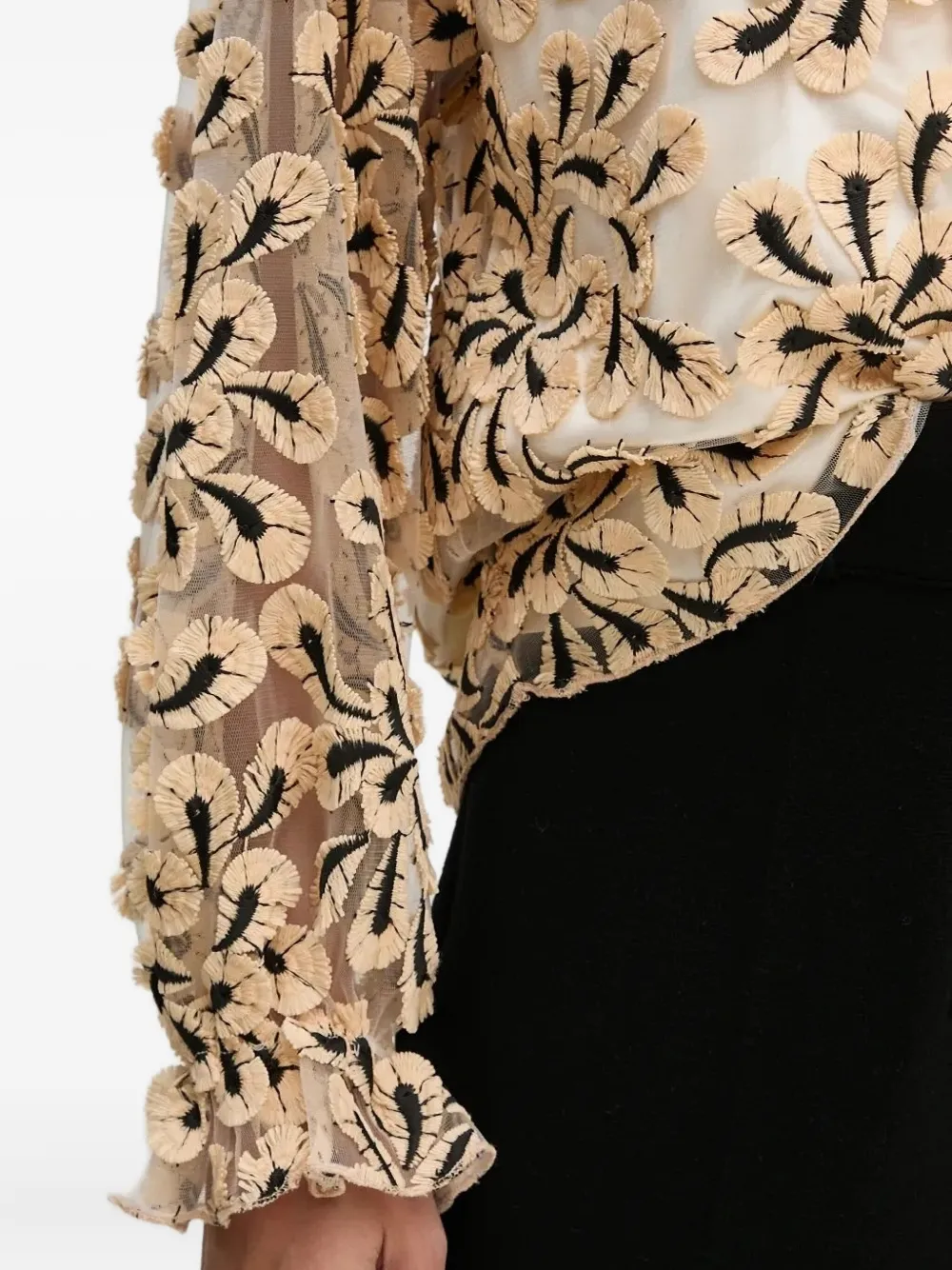 Bruuns Bazaar Floral-embroidered Ruffled Blouse In Multi