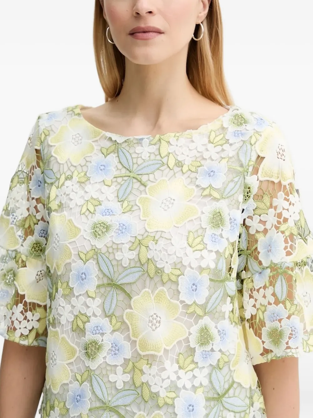  Bruuns Bazaar Floral Bell-sleeve Top - Green 