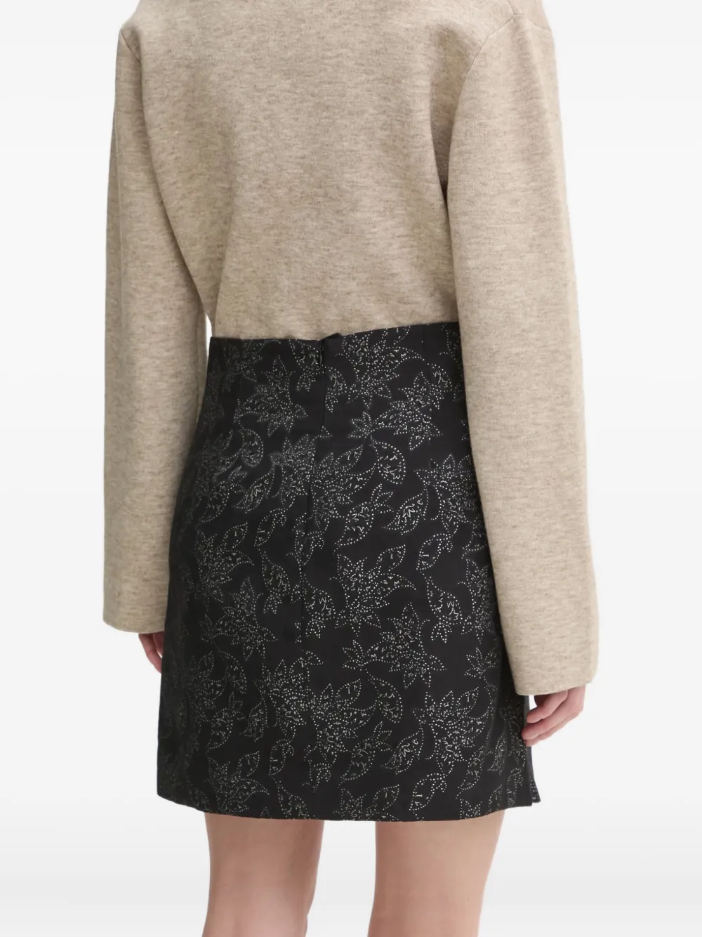 Bruuns Bazaar Floral-print Asymmetric-design Mini Skirt In Black