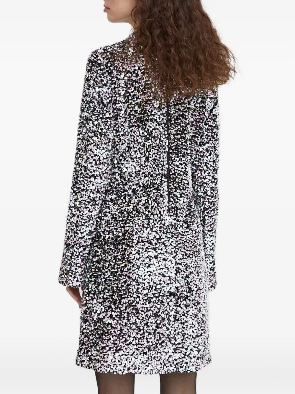 Bruuns Bazaar Mini-jurk met pailletten en gedrapeerde hals Zwart