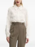 Bruuns Bazaar fringe-trimmed collared shirt - White