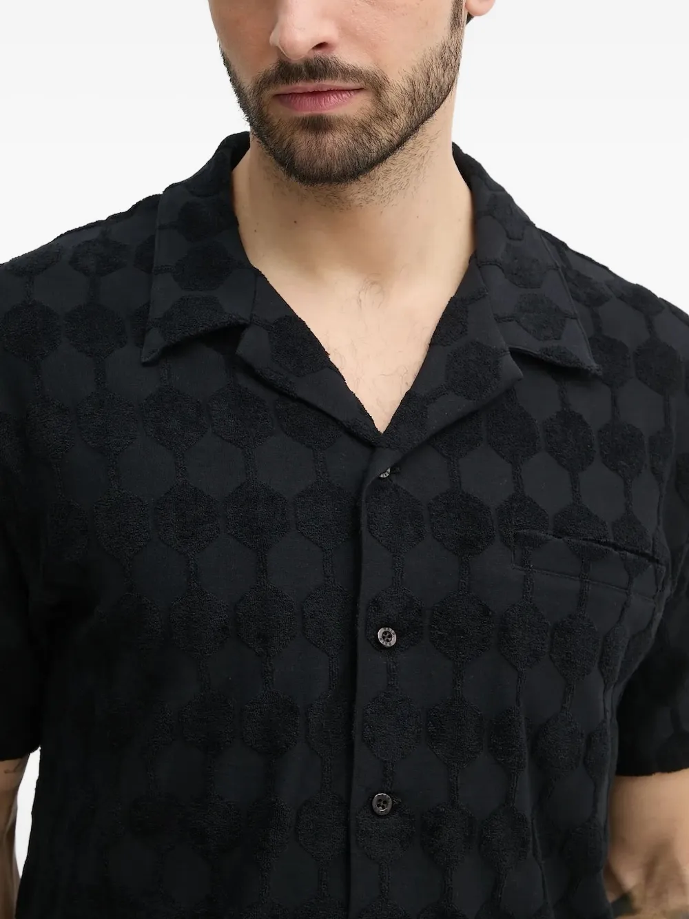  Balr. Textured Geometric Shirt - Black 