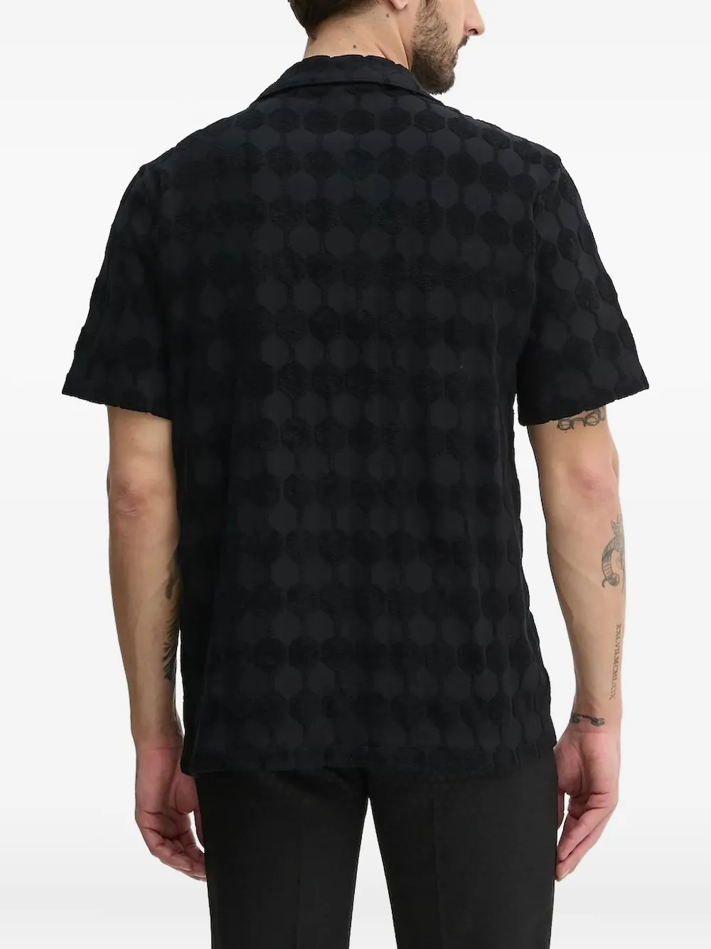 BALR. textured geometric shirt - Zwart