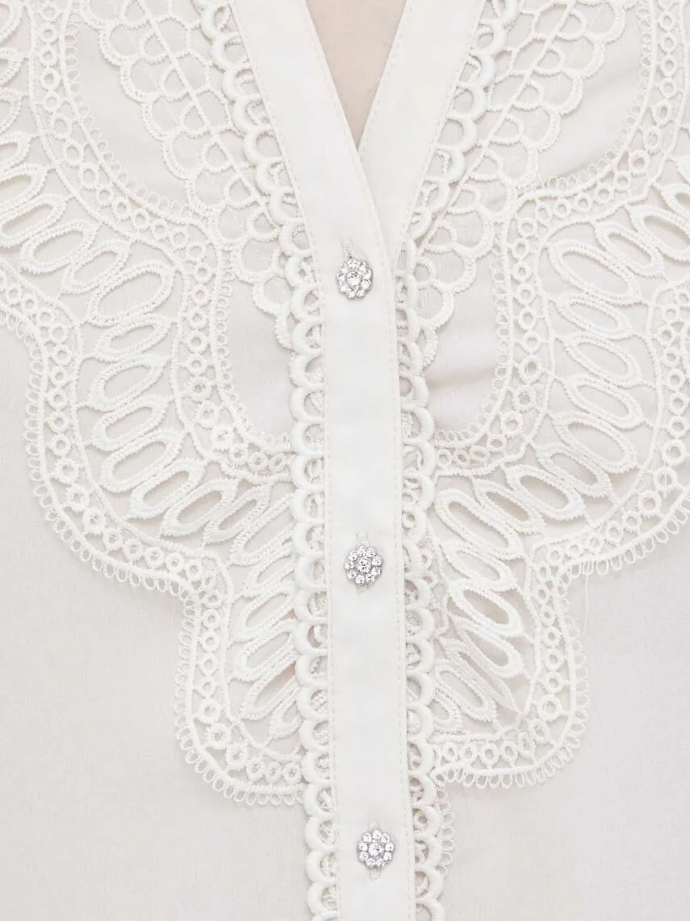 Bruuns Bazaar Shirt met kanten detail Beige