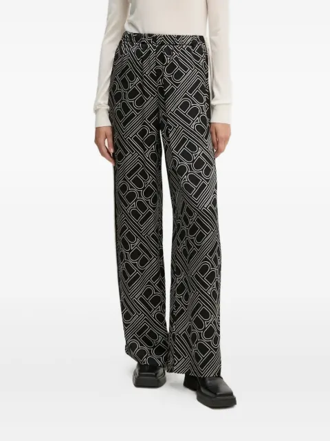 Bruuns Bazaar logo-pattern side-stripe trousers