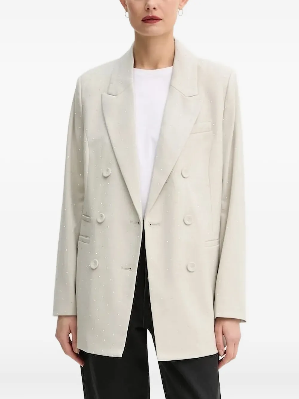 Bruuns Bazaar embellished double-breasted blazer | Neutrals | Image 1