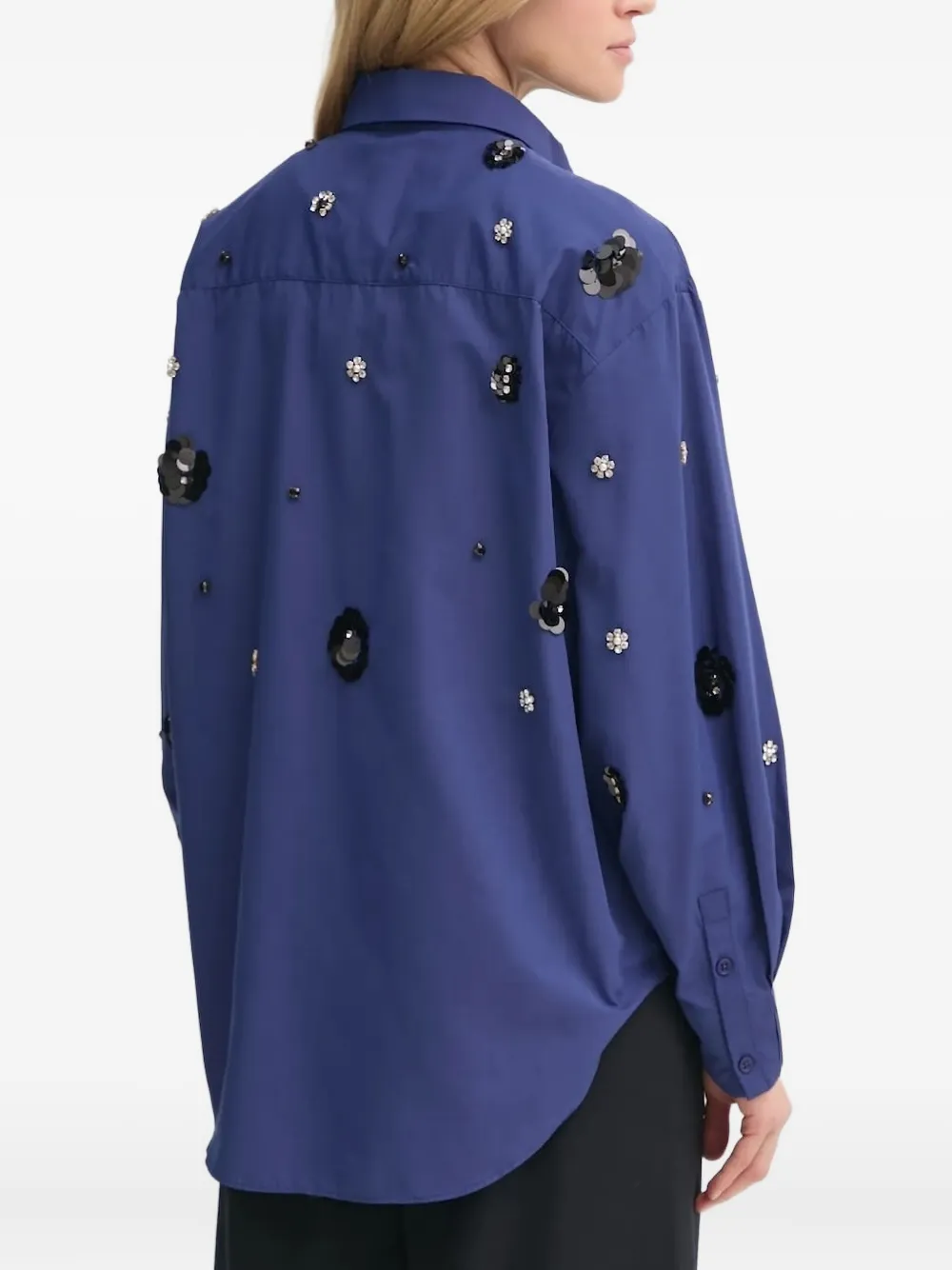 Bruuns Bazaar sequin-embellished crystal-detail shirt - Blauw