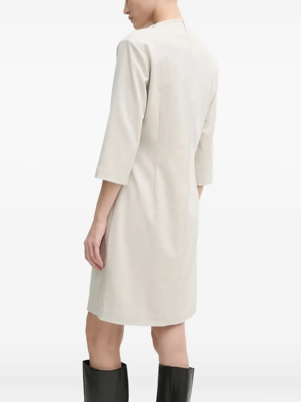 Bruuns Bazaar crystal-embellished V-neck mini dress - Beige