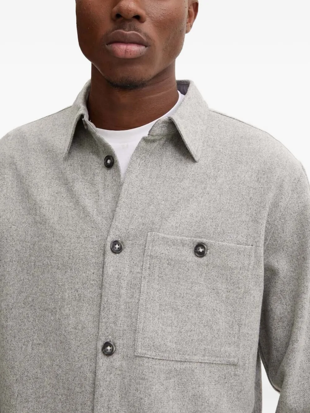 Bruuns Bazaar Button-fastening Pocket Shirt In Gray