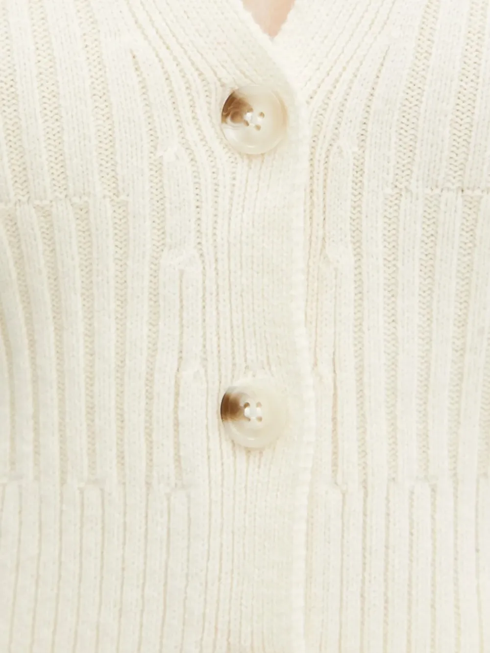 Bruuns Bazaar Ribbed Cardigan In White
