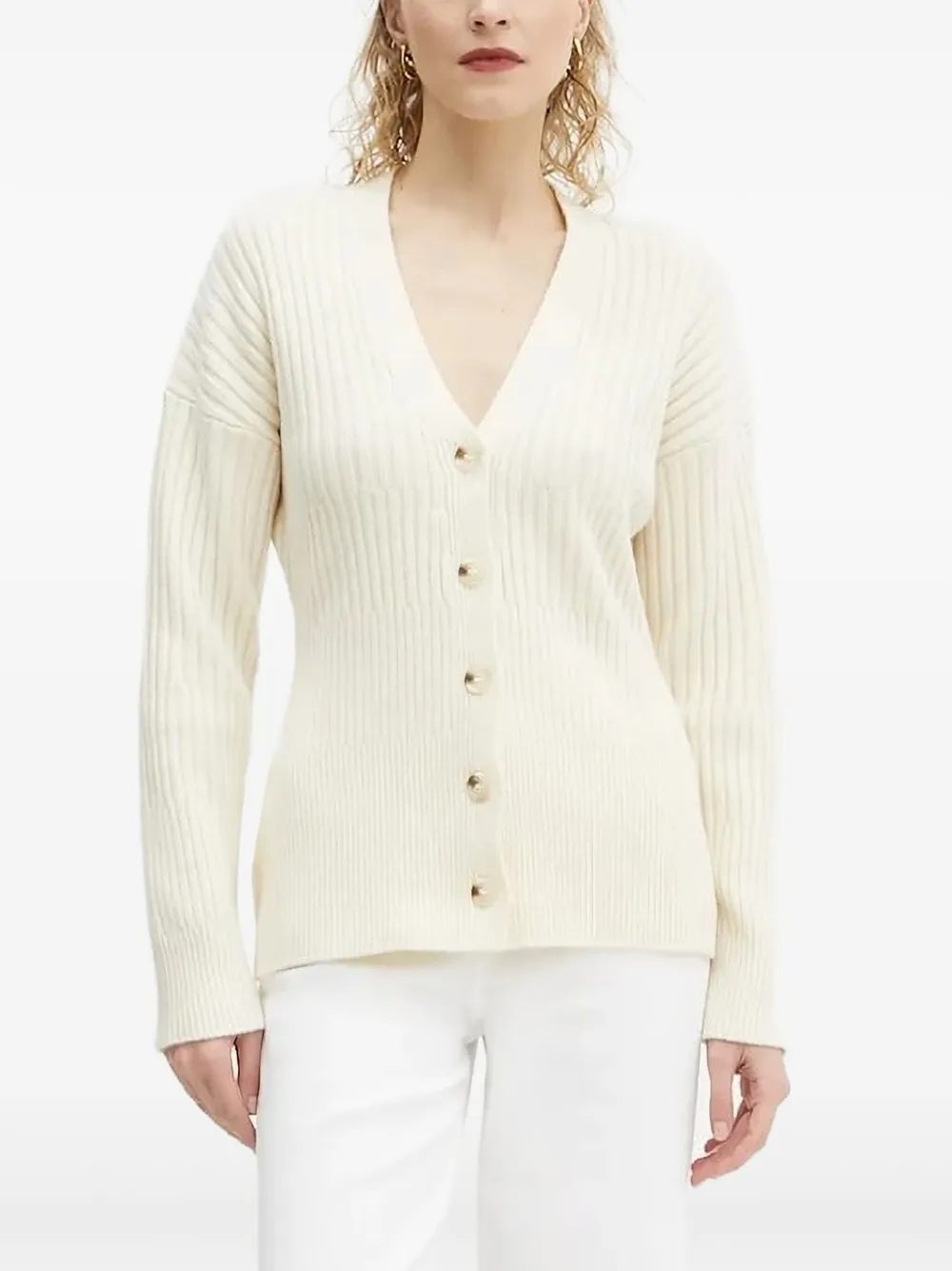 Bruuns Bazaar ribbed cardigan | White | Image 1