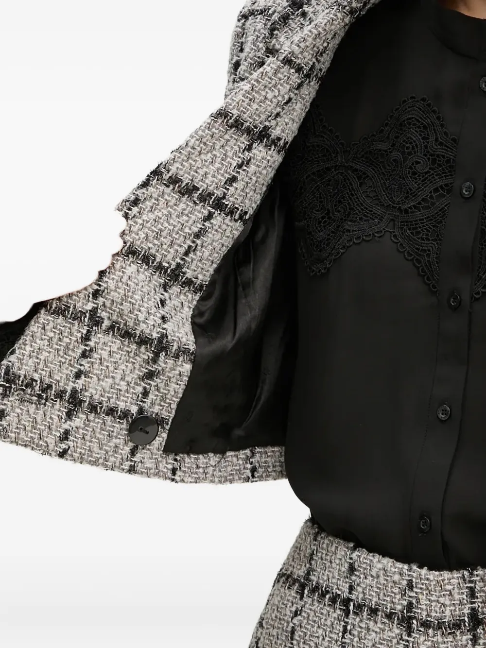 Bruuns Bazaar Checked Cropped Blazer In Gray