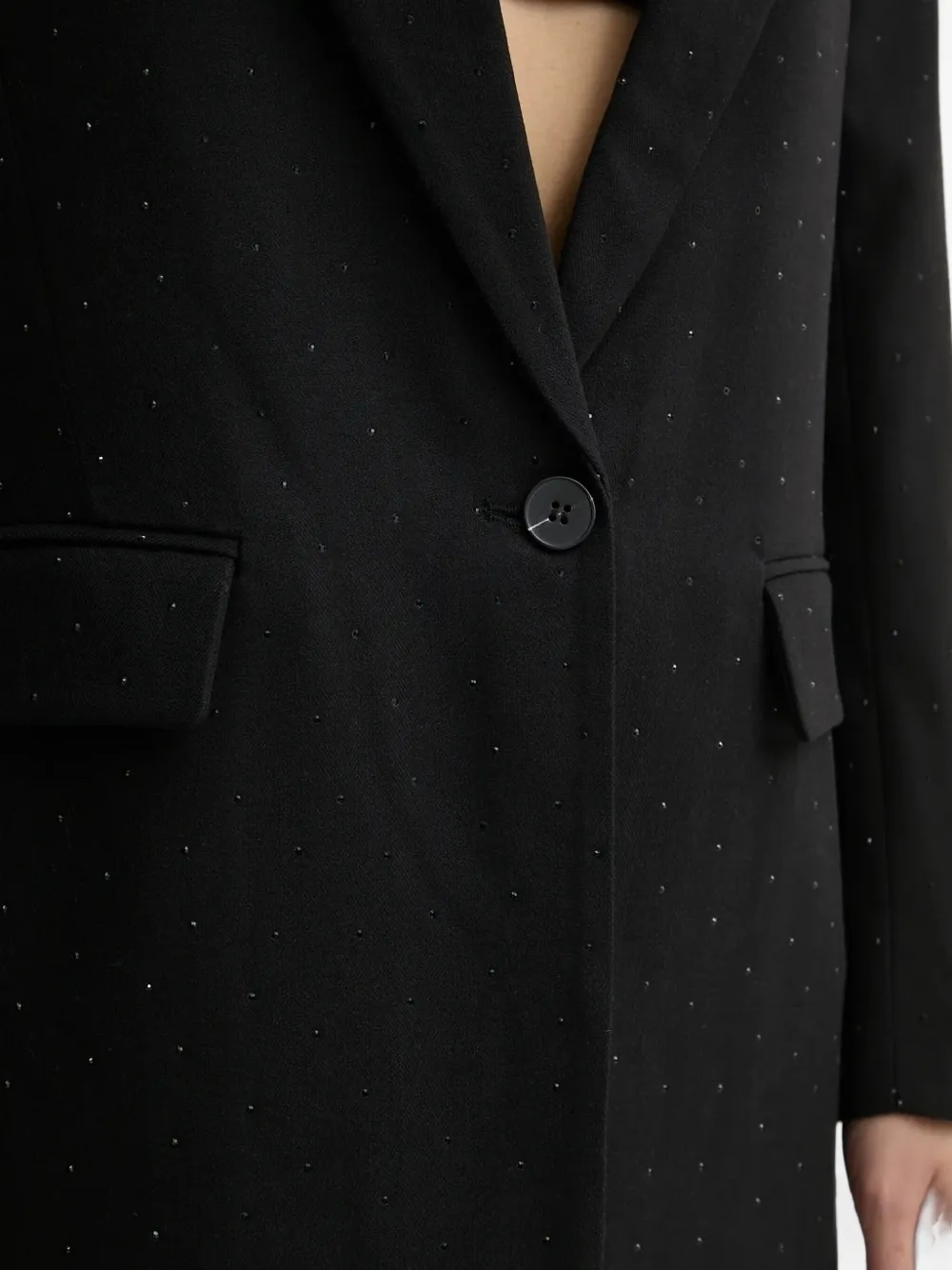 Bruuns Bazaar Single-button Glitter-detail Blazer In Black