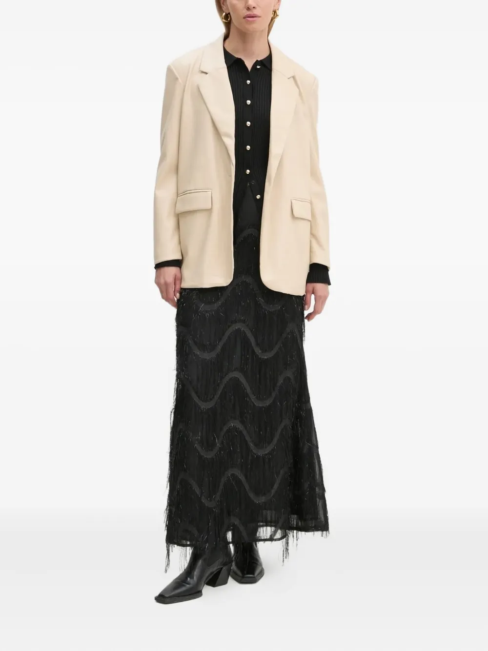 Bruuns Bazaar Anemonesbbseyra Ribbed-knit Button Cardigan In Black