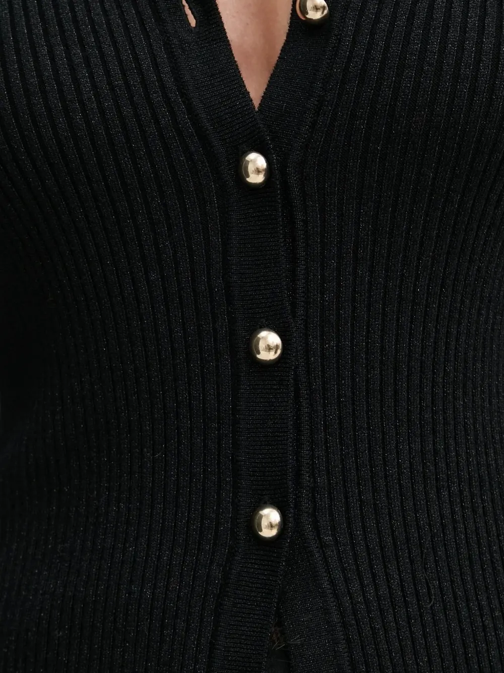 Bruuns Bazaar Anemonesbbseyra Ribbed-knit Button Cardigan In Black