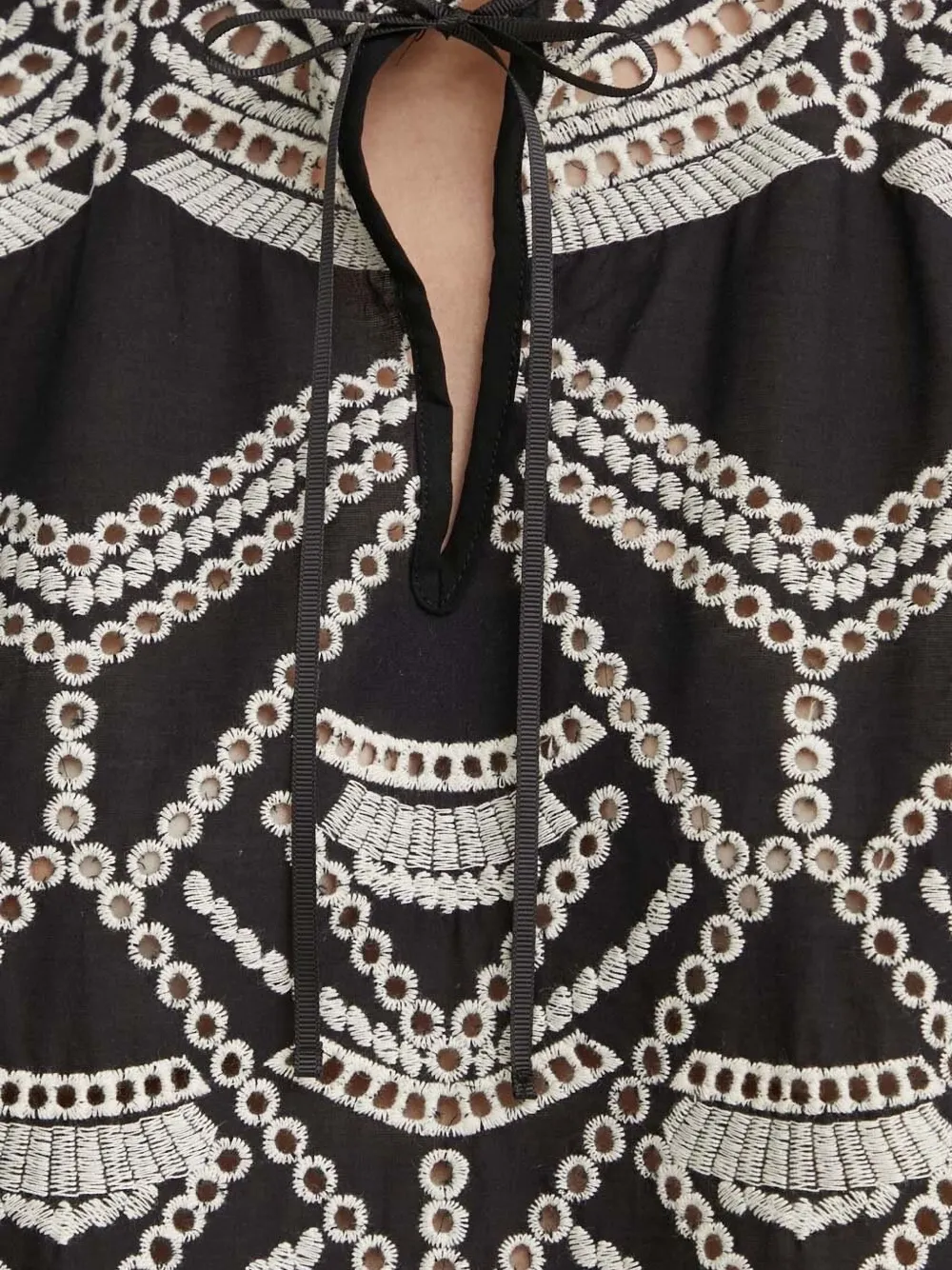 Bruuns Bazaar Embroidered-eyelet Blouse In Black