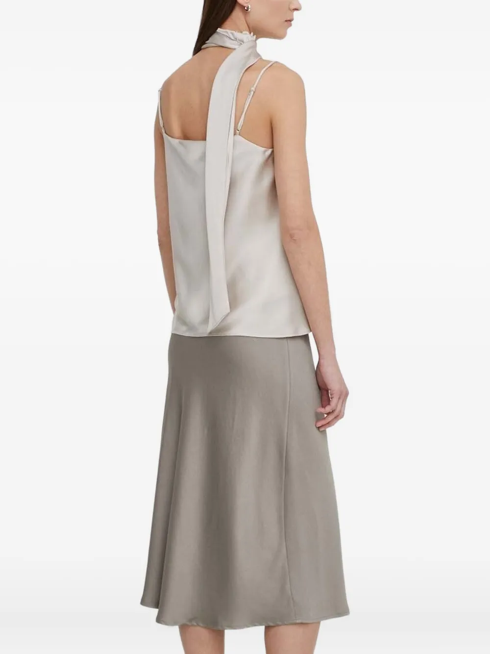 Bruuns Bazaar Blouse met asymmetrische hals en ruches - Beige
