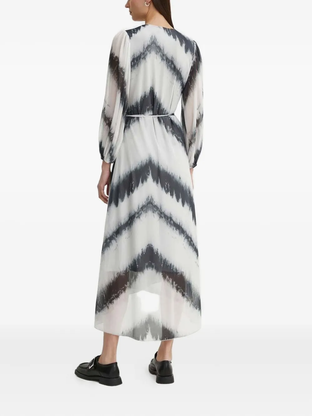 Bruuns Bazaar Noriel Tie-dye-pattern Wrap Midi Dress In Black