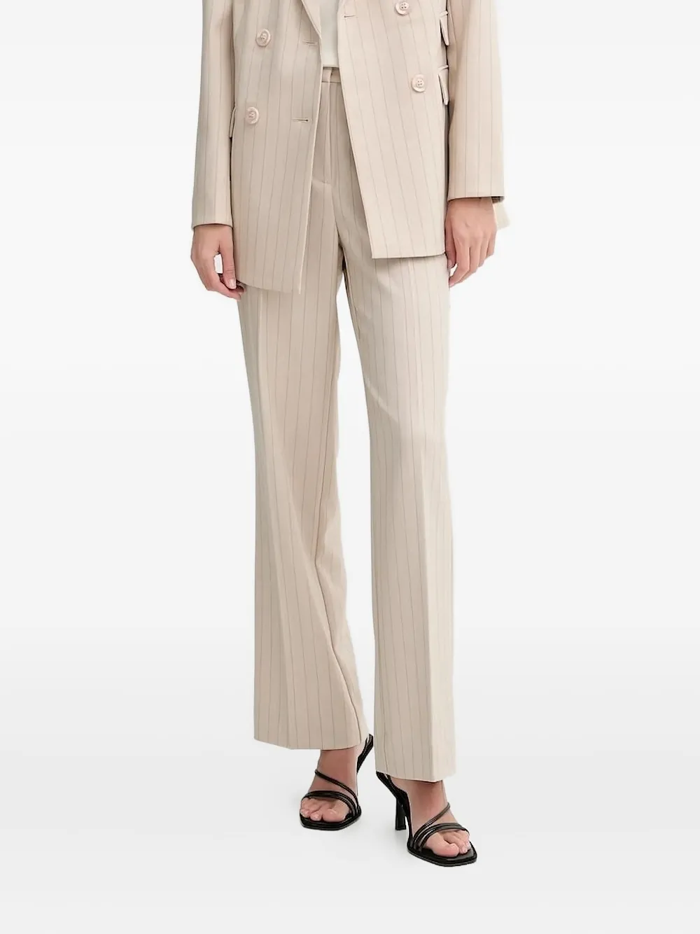Bruuns Bazaar ApricotBBEleza pinstripe trousers | Neutrals | Image 1